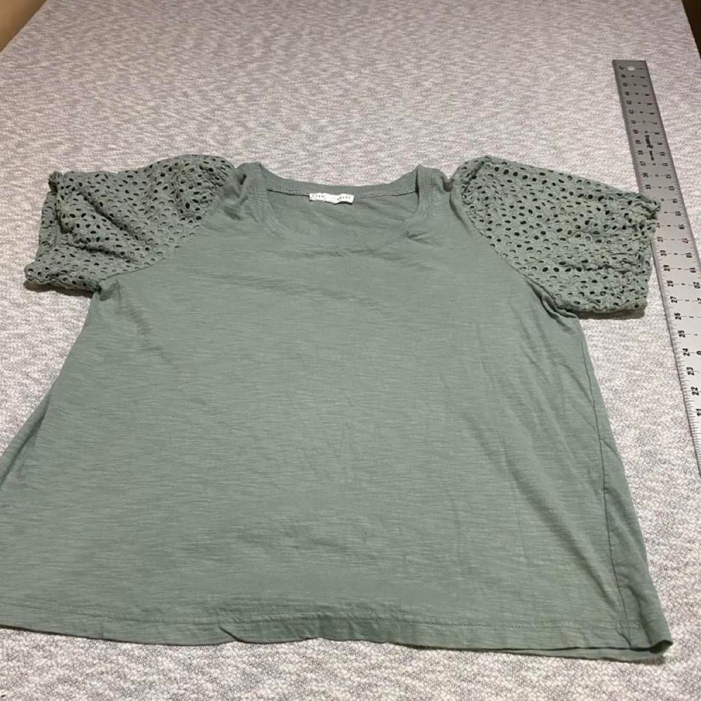 Jane + Delancey green blouse eyelids detail on sleeves women XL. SKU-B869